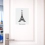 שלט אלומיניום גדול לחדר בעיצוב אישי עם השם שלך בעיצוב מגדל אייפל גודל השלט 20 × 25 ס"מ.
