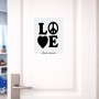 שלט אלומיניום גדול לחדר בעיצוב אישי עם השם שלך בעיצוב אהבה גודל השלט 20 × 25 ס"מ.