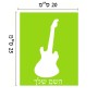 שלט אלומיניום גדול לחדר בעיצוב אישי עם השם שלך בעיצוב גיטרה גודל השלט 20 × 25 ס"מ.