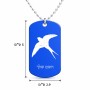 שרשרת דיסקיט מאלומיניום בעיצוב אישי עם השם שלך בעיצוב לבלוע גודל הדיסקיט 2.9 × 5 ס"מ