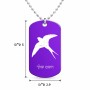 שרשרת דיסקיט מאלומיניום בעיצוב אישי עם השם שלך בעיצוב לבלוע גודל הדיסקיט 2.9 × 5 ס"מ
