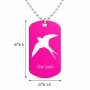 שרשרת דיסקיט מאלומיניום בעיצוב אישי עם השם שלך בעיצוב לבלוע גודל הדיסקיט 2.9 × 5 ס"מ