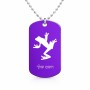 שרשרת דיסקיט מאלומיניום בעיצוב אישי עם השם שלך בעיצוב צפרדע טרופית גודל הדיסקיט 2.9 × 5 ס"מ
