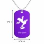 שרשרת דיסקיט מאלומיניום בעיצוב אישי עם השם שלך בעיצוב צפרדע טרופית גודל הדיסקיט 2.9 × 5 ס"מ