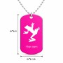 שרשרת דיסקיט מאלומיניום בעיצוב אישי עם השם שלך בעיצוב צפרדע טרופית גודל הדיסקיט 2.9 × 5 ס"מ