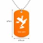 שרשרת דיסקיט מאלומיניום בעיצוב אישי עם השם שלך בעיצוב צפרדע טרופית גודל הדיסקיט 2.9 × 5 ס"מ