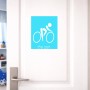 שלט אלומיניום גדול לחדר בעיצוב אישי עם השם שלך בעיצוב אופניים אולימפיים גודל השלט 20 × 25 ס"מ.