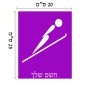 שלט אלומיניום גדול לחדר בעיצוב אישי עם השם שלך בעיצוב קפיצת סקי אולימפית גודל השלט 20 × 25 ס"מ.