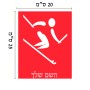 שלט אלומיניום גדול לחדר בעיצוב אישי עם השם שלך בעיצוב סקי אולימפי גודל השלט 20 × 25 ס"מ.
