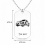 שרשרת דיסקיט מאלומיניום בעיצוב אישי עם השם שלך בעיצוב מכונית גודל הדיסקיט 2.9 × 5 ס"מ