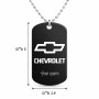 שרשרת דיסקיט מאלומיניום בעיצוב אישי עם השם שלך בעיצוב שברולט גודל הדיסקיט 2.9 × 5 ס"מ