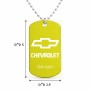 שרשרת דיסקיט מאלומיניום בעיצוב אישי עם השם שלך בעיצוב שברולט גודל הדיסקיט 2.9 × 5 ס"מ