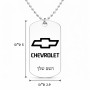 שרשרת דיסקיט מאלומיניום בעיצוב אישי עם השם שלך בעיצוב שברולט גודל הדיסקיט 2.9 × 5 ס"מ