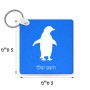 מחזיק מפתחות בצורת ריבוע בעיצוב אישי עם השם שלך בעיצוב פינגווין גודל המחזיק 5 × 5 ס"מ