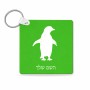 מחזיק מפתחות בצורת ריבוע בעיצוב אישי עם השם שלך בעיצוב פינגווין גודל המחזיק 5 × 5 ס"מ