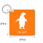 מחזיק מפתחות בצורת ריבוע בעיצוב אישי עם השם שלך בעיצוב פינגווין גודל המחזיק 5 × 5 ס"מ