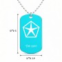 שרשרת דיסקיט מאלומיניום בעיצוב אישי עם השם שלך בעיצוב קרייזלר גודל הדיסקיט 2.9 × 5 ס"מ