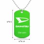 שרשרת דיסקיט מאלומיניום בעיצוב אישי עם השם שלך בעיצוב דייהטסו גודל הדיסקיט 2.9 × 5 ס"מ
