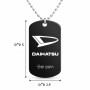 שרשרת דיסקיט מאלומיניום בעיצוב אישי עם השם שלך בעיצוב דייהטסו גודל הדיסקיט 2.9 × 5 ס"מ