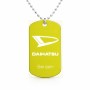 שרשרת דיסקיט מאלומיניום בעיצוב אישי עם השם שלך בעיצוב דייהטסו גודל הדיסקיט 2.9 × 5 ס"מ