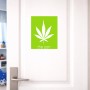 שלט אלומיניום גדול לחדר בעיצוב אישי עם השם שלך בעיצוב עלה מריחואנה - גראס גודל השלט 20 × 25 ס"מ.