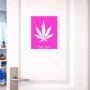 שלט אלומיניום גדול לחדר בעיצוב אישי עם השם שלך בעיצוב עלה מריחואנה - גראס גודל השלט 20 × 25 ס"מ.