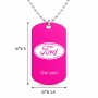 שרשרת דיסקיט מאלומיניום בעיצוב אישי עם השם שלך בעיצוב לחצות גודל הדיסקיט 2.9 × 5 ס"מ