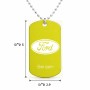 שרשרת דיסקיט מאלומיניום בעיצוב אישי עם השם שלך בעיצוב לחצות גודל הדיסקיט 2.9 × 5 ס"מ