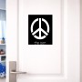 שלט אלומיניום גדול לחדר בעיצוב אישי עם השם שלך בעיצוב סמל השלום גודל השלט 20 × 25 ס"מ.
