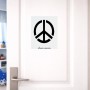 שלט אלומיניום גדול לחדר בעיצוב אישי עם השם שלך בעיצוב סמל השלום גודל השלט 20 × 25 ס"מ.