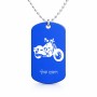 שרשרת דיסקיט מאלומיניום בעיצוב אישי עם השם שלך בעיצוב הארלי-דיווידסון גודל הדיסקיט 2.9 × 5 ס"מ