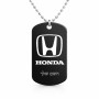 שרשרת דיסקיט מאלומיניום בעיצוב אישי עם השם שלך בעיצוב הונדה 2 גודל הדיסקיט 2.9 × 5 ס"מ