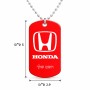 שרשרת דיסקיט מאלומיניום בעיצוב אישי עם השם שלך בעיצוב הונדה 2 גודל הדיסקיט 2.9 × 5 ס"מ
