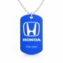 שרשרת דיסקיט מאלומיניום בעיצוב אישי עם השם שלך בעיצוב הונדה 2 גודל הדיסקיט 2.9 × 5 ס"מ