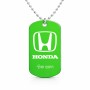 שרשרת דיסקיט מאלומיניום בעיצוב אישי עם השם שלך בעיצוב הונדה 2 גודל הדיסקיט 2.9 × 5 ס"מ