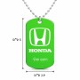 שרשרת דיסקיט מאלומיניום בעיצוב אישי עם השם שלך בעיצוב הונדה 2 גודל הדיסקיט 2.9 × 5 ס"מ