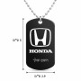 שרשרת דיסקיט מאלומיניום בעיצוב אישי עם השם שלך בעיצוב הונדה 2 גודל הדיסקיט 2.9 × 5 ס"מ