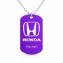 שרשרת דיסקיט מאלומיניום בעיצוב אישי עם השם שלך בעיצוב הונדה 2 גודל הדיסקיט 2.9 × 5 ס"מ