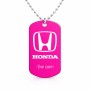 שרשרת דיסקיט מאלומיניום בעיצוב אישי עם השם שלך בעיצוב הונדה 2 גודל הדיסקיט 2.9 × 5 ס"מ