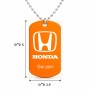 שרשרת דיסקיט מאלומיניום בעיצוב אישי עם השם שלך בעיצוב הונדה 2 גודל הדיסקיט 2.9 × 5 ס"מ