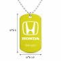 שרשרת דיסקיט מאלומיניום בעיצוב אישי עם השם שלך בעיצוב הונדה 2 גודל הדיסקיט 2.9 × 5 ס"מ