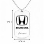 שרשרת דיסקיט מאלומיניום בעיצוב אישי עם השם שלך בעיצוב הונדה 2 גודל הדיסקיט 2.9 × 5 ס"מ