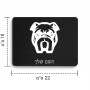פד לעכבר בעיצוב אישי עם השם שלך בעיצוב פרצוף בולדוג גודל הפד 22 × 18 ס"מ