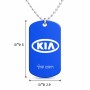 שרשרת דיסקיט מאלומיניום בעיצוב אישי עם השם שלך בעיצוב קיה גודל הדיסקיט 2.9 × 5 ס"מ