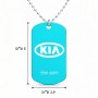 שרשרת דיסקיט מאלומיניום בעיצוב אישי עם השם שלך בעיצוב קיה גודל הדיסקיט 2.9 × 5 ס"מ