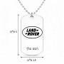 שרשרת דיסקיט מאלומיניום בעיצוב אישי עם השם שלך בעיצוב לנד רובר גודל הדיסקיט 2.9 × 5 ס"מ