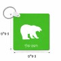 מחזיק מפתחות בצורת ריבוע בעיצוב אישי עם השם שלך בעיצוב דוב גודל המחזיק 5 × 5 ס"מ