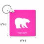 מחזיק מפתחות בצורת ריבוע בעיצוב אישי עם השם שלך בעיצוב דוב גודל המחזיק 5 × 5 ס"מ