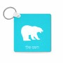 מחזיק מפתחות בצורת ריבוע בעיצוב אישי עם השם שלך בעיצוב דוב גודל המחזיק 5 × 5 ס"מ