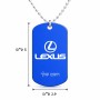 שרשרת דיסקיט מאלומיניום בעיצוב אישי עם השם שלך בעיצוב לקסוס גודל הדיסקיט 2.9 × 5 ס"מ